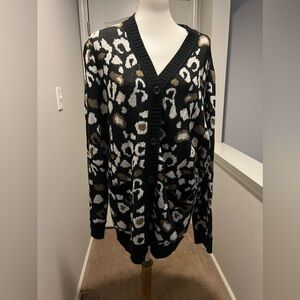 Plus Size 1X Meri Skye Animal Print Cardigan